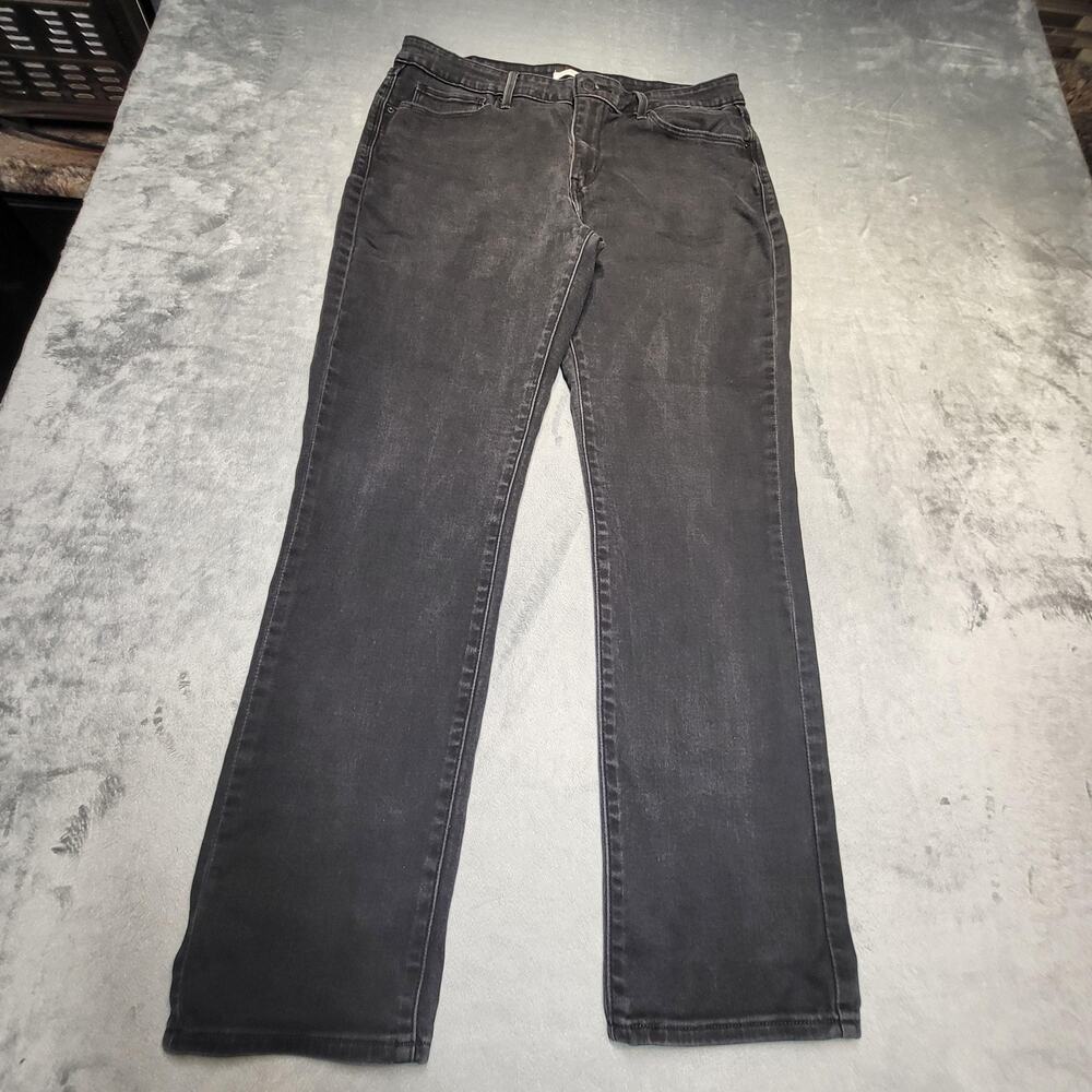 Levis Jeans Womens 14 Black Mid Rise Skinny Dark Wash Stretch 5 Pocket Denim